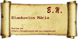 Blaskovics Mária névjegykártya