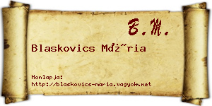 Blaskovics Mária névjegykártya