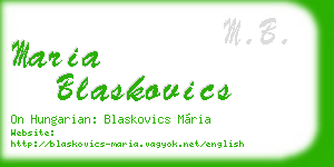 maria blaskovics business card